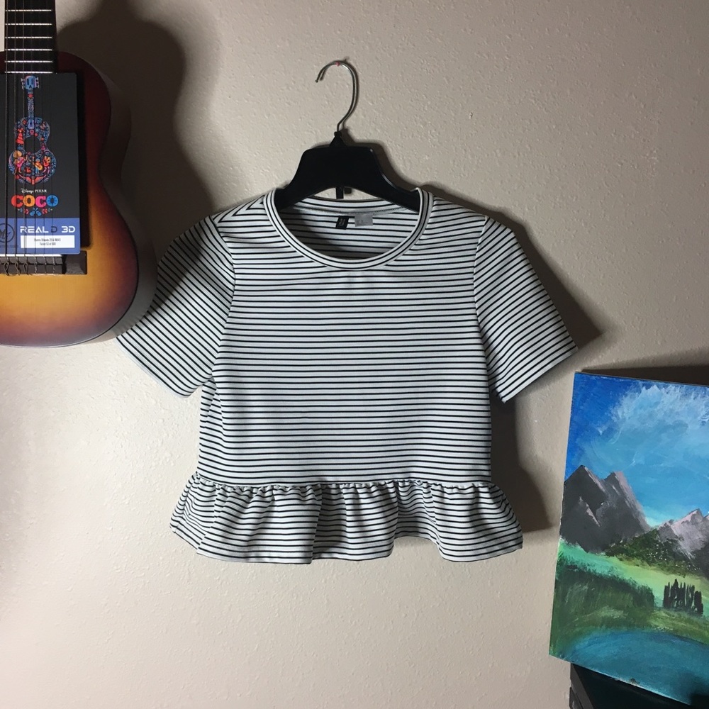 H & M peplum striped crop top. Size XS.
